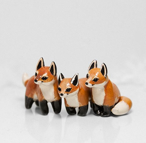 Fox Figurine OOAK Ha...