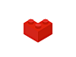 Lego love heart bricks logo design symbol by alex tass