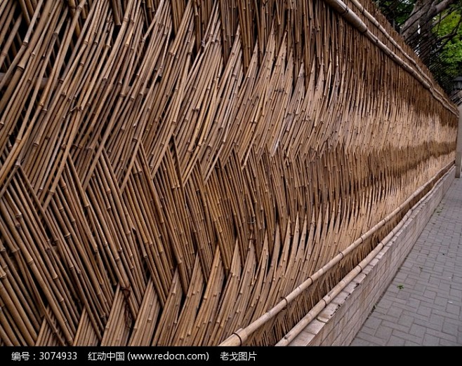 竹篱笆的围墙图片,高清大图_建筑工地素材