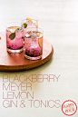 Blackberry and Meyer lemon gin and tonics