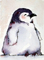 Baby emperor penguin ACEO fine art print by christydekoning