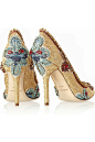 Dolce & Gabbana | Embellished ayers-trimmed embroidered pumps | NET-A-PORTER.COM