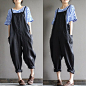 Linen overalls, overalls feet Harlan, stylish black pants child, female pants b190: 