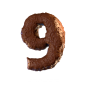 3D巧克力数字字母字体