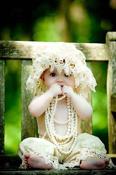 Baby and pearls: 