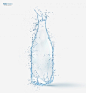 玻璃瓶水冰火雷电高清素材 页面网页 平面电商 创意素材 png素材