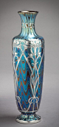 #Bohemian -- Loetz Glass Vase w/ Silver Overlay: 