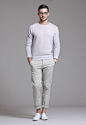 'All White', Sweater, Jeans, and Shoes. Men's Spring Summer Fashion.