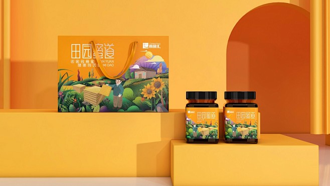 “田园蜜道”蜂蜜礼盒包装设计
