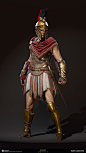 Alexios/Kassandra Outfit - Mercenary, Sabin Lalancette : This result was an excellent team effort in delivering an iconic outfit for the visual signature of the game.
Body, head, helmet, holster, sandals  - Sabin Lalancette
Hair - Stéphanie Chafe - https: