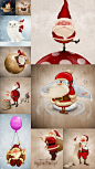 圣诞老人插画 高清图片 共10P 冲印明信片都可以哦【链接: http://t.cn/8kwCfbk 密码: mix8】