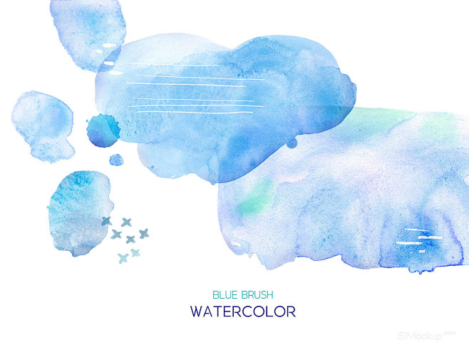 Blue Brush Watercolo...