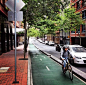 Protected bike lane, Kent St., Australia.