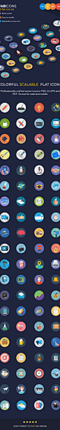 80 Fresh Flat Vector Icons on Behance