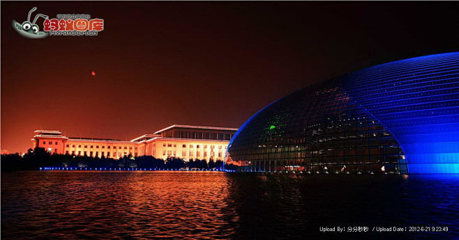 中国国家大剧院夜景图片素材