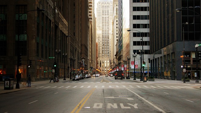 芝加哥市街道在美國，摩天大樓 壁紙 - ...