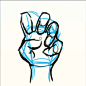 【超赞！9种手部姿势的手绘方法】跟着教程学习手部姿势绘画哦。学会后尝试将其运用到不同的场景插画中。作者：neimykanani 