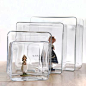 极简风格 透明玻璃方缸 简约水培仿真花瓶长方形 婚庆 花器-淘宝网