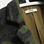 1313高级定制 军旅迷彩羊毛呢 修身款双排扣西装领毛呢大衣 79085 原创 设计 新款 2013