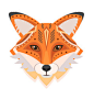 fox head logo decorative emblem vector image