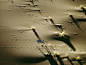 Photo: Gemsbok running through a desert landscape