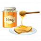 蜂蜜与蜂蜜罐子矢量图素材