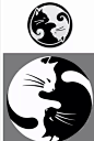 黑白圆形猫图案@Etin采集到ICON(171图)_花瓣