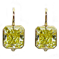 J BIRNBACH  Fancy Yellow Diamond Drop Earrings - 6 carats