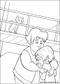 拥抱的情侣小猫卡通手绘线描图