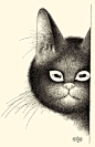 漫画大师 Albert Dubout (1905-1976)画笔下的猫咪。