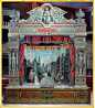 German toy theatre from 1890 showing a town square scene