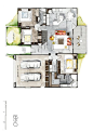 Real Estate Color Floor Plan and Elevation 4 by Boryana, via Behance: 