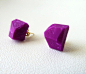 fuchsia geo earrings by A Merry Mishap on Etsy.