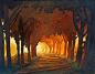 Sunset Avenue Giclee Fine Art PRINT of Original by gallery28