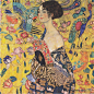 古斯塔夫·克林姆特(Gustav Klimt)高清作品《扇子夫人》