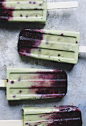 Roasted Blueberry and Cream Matcha Popsicles | With Food + Love