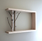 white birch forest - natural white birch wood wall art/shelf: 