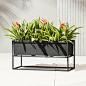 kronos planters : Shop kronos planters.   Industrial planter gives rise to greens in matte carbon powdercoat.  Nested within sculptural iron frame, galvanized steel boxes remove for easy planting and watering.  Arrange together to create a hi/lo effect, i