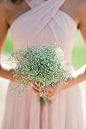 Blush bridesmaid dress with babys breath! | Kennedy Blue: 