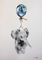 插画师Brigitte May的幻想风小动物水彩画图片