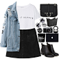A fashion look from May 2016 featuring short sleeve t shirt, denim coat and Monki. Browse and shop related looks.