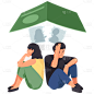 扁平-离婚吵架人物场景插画-SVG4
