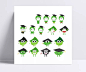 博士吉祥物素材|博士帽,卡通,可爱,绿色,青蛙,人物,娃娃,文人,小怪兽,学生