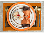 爱马仕橙西餐盘摆件样板间西餐厅摆盘欧式美式高档刀叉勺套装-淘宝网