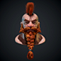 Ginger Dwarf , Kamil Trocinski : This sculpture of head is another part of my project "One week, one head". This time I came up with Dwarf head. As with earlier sculpture I decided to take extra effort and make texture maps and I played a bit wi