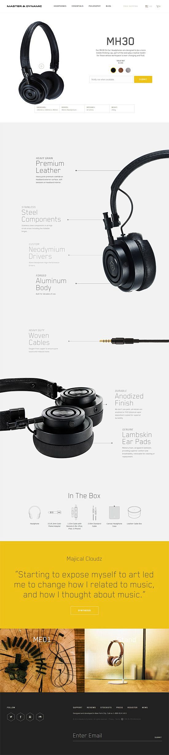 Product page design:...