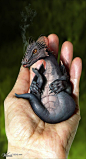 2/19/14 11:21p  Cozy Warm Hand Holding  Baby Puff Smokin' Dragon by                              fantasyart.worth1000.com: Hand, Dragon S, Babies, Baby Dragon, Dragons, Fantasy Art, Fantasy Dragon, Art Dragon