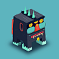 Saturn Zoo : Just 4 Monsters animals for fun in isometric. Work commissioned by Adobe