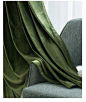 Pair of Olive Green Velvet Curtains, Bedroom Velvet Curtains, Living Room Silk Velvet Curtains, Cust