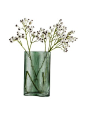 欧美美式绿色玻璃花瓶客餐厅桌面插花摆件仿真花假花整体花-淘宝网